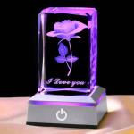 Multicolor Rose Crystal Nightlight - Unique Celebration Gift