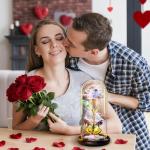 Galaxy Glass Rose in Dome: Eternal Celebration Gift