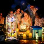 Galaxy Glass Rose in Dome: Eternal Celebration Gift