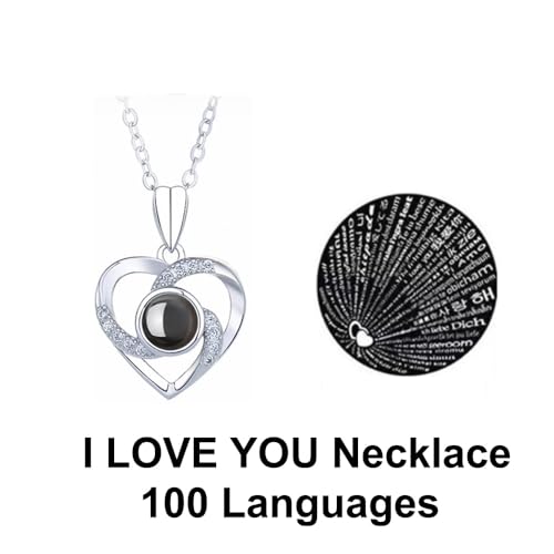 Eternal Red Rose with "I Love You" Necklace