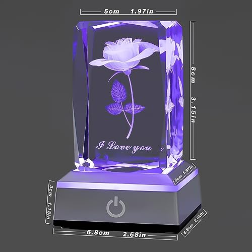 Multicolor Rose Crystal Nightlight - Unique Celebration Gift