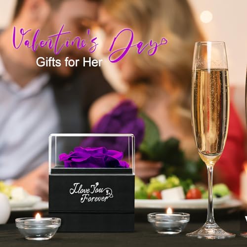 Purple Eternal Rose and "I Love You" Necklace