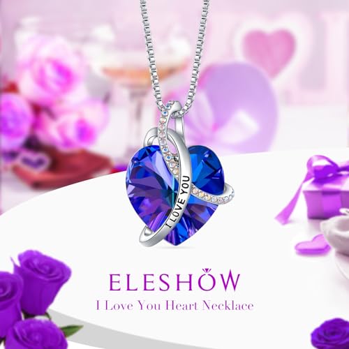 Purple Eternal Rose and "I Love You" Necklace