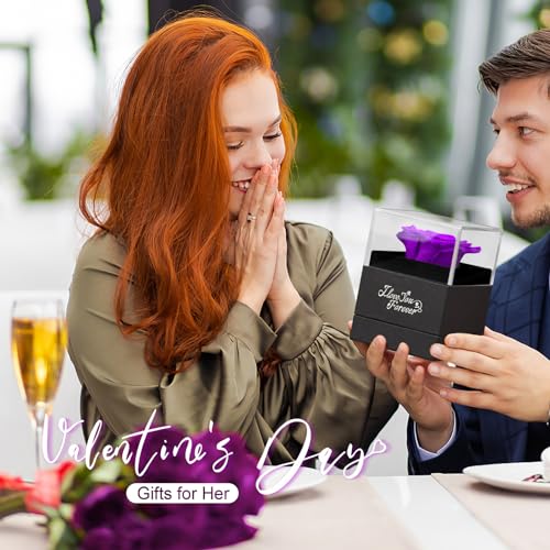 Purple Eternal Rose and "I Love You" Necklace