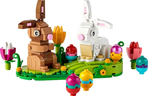 Easter Rabbits Display Building Toy Set with Eggs