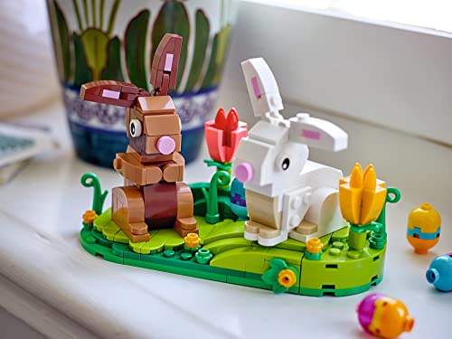 Easter Rabbits Display Building Toy Set with Eggs