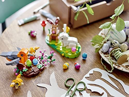 Easter Rabbits Display Building Toy Set with Eggs