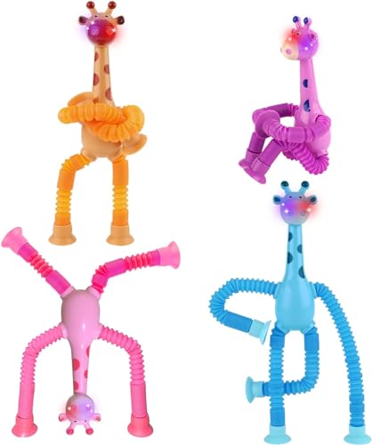 4pcs Giraffe Pop Tubes Sensory Toys for Celebrations