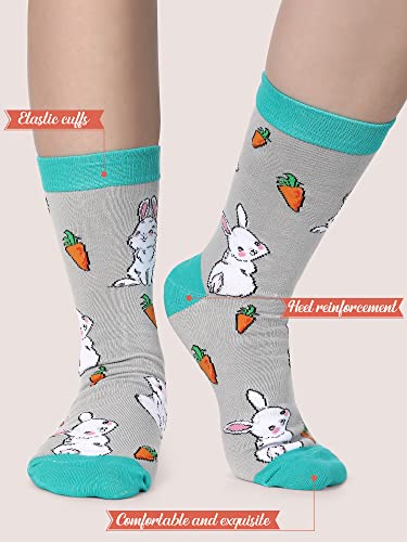 Jenaai Easter Crew Socks: 6 Pairs for Adults