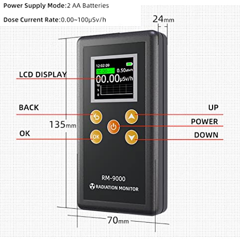LCD Display Handheld Geiger Counter: High Accuracy Nuclear Radiation Detector
