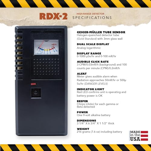 RDX-2 Handheld Radiation Detector | Detects Gamma, Beta, X-ray