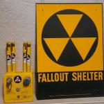 NOS Vtg Fallout Shelter Sign, CDV-742 Dosimeters & CDV-750 Charger Civil Defense