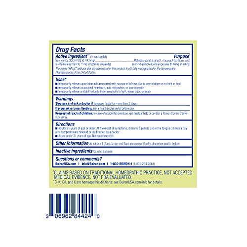 Hangover Relief: Boiron Nux Vomica Homeopathic Medicine