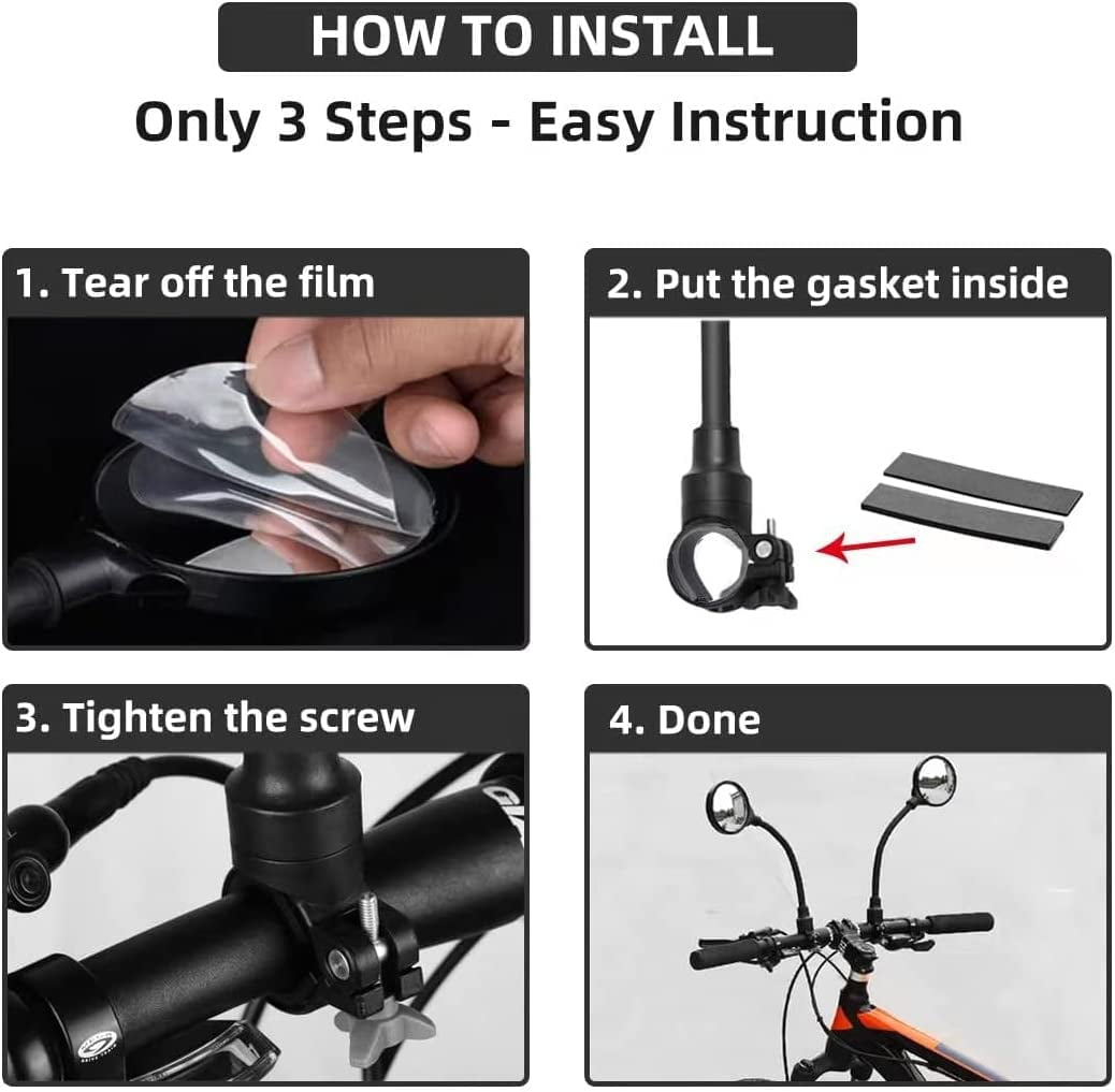 Adjustable Bike Mirrors - 2 Pack