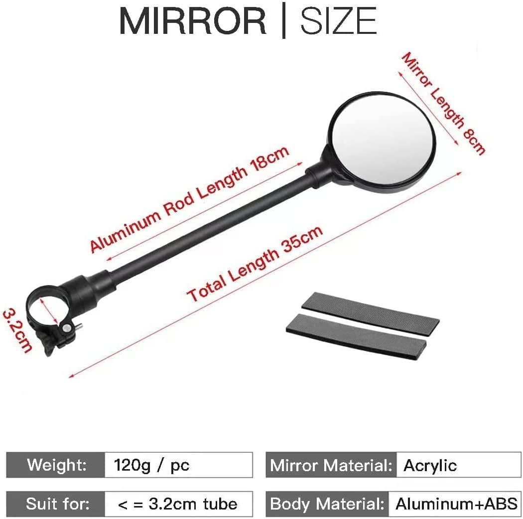 Adjustable Bike Mirrors - 2 Pack