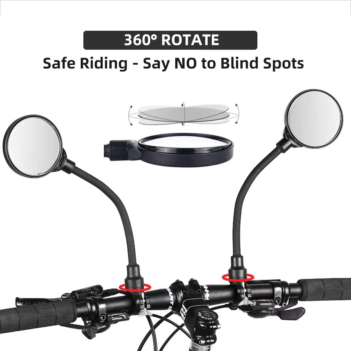 Adjustable Bike Mirrors - 2 Pack