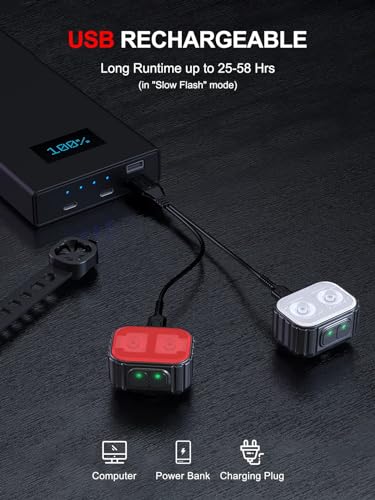 Rechargeable Bike Lights Set, 8+12 Modes