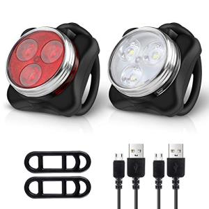 Ascher Super Bright USB Rechargeable Bike Light Set