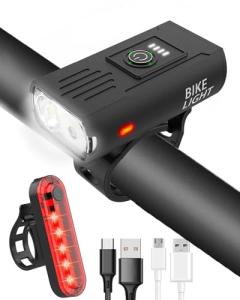 Super Bright USB Rechargeable Bike Lights Set