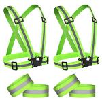 Reflective Vest Set with Adjustable Wristbands for Safety