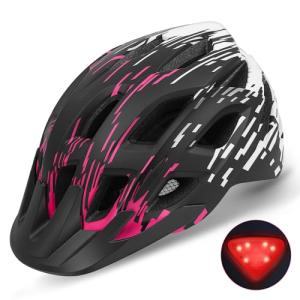 Lightweight Bike Helmet with Tail Light & Visor