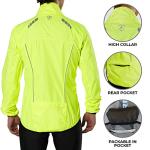 FDX Men's Waterproof Breathable Cycling Jacket - Yellow