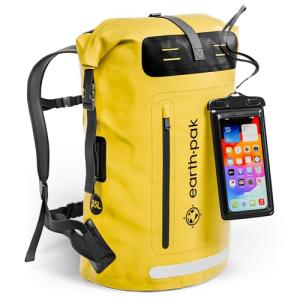 Earth Pak Waterproof Roll-Top Backpack - 35L Yellow