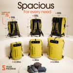 Earth Pak Waterproof Roll-Top Backpack - 35L Yellow