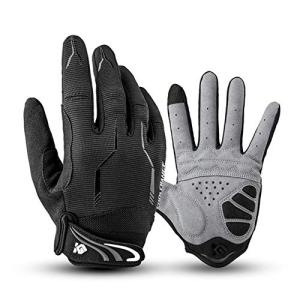 I Kua Fly Full Finger MTB Gloves - Black