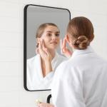 Stylish Black Aluminum Framed Wall Mirror 75x50cm