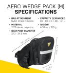 Topeak Aero Wedge Pack Medium Saddle Bag, Black