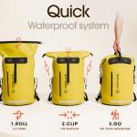 Earth Pak Waterproof Roll-Top Backpack - 35L Yellow
