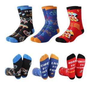 Funny Bicycle Pattern Socks - 3 Pairs for Cyclists