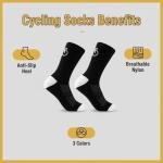 TGDIVYA Men's High-Performance Cycling Socks - 3 Pack