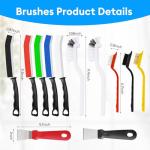 Thin Hard Bristle Cleaning Brush Set - 12 Pcs