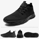 Men's Black Slip-On Sneakers for Running & Gym