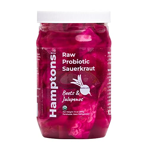 Raw Probiotic Sauerkraut - Jalapeno, Beet, Cabbage (14 Oz)