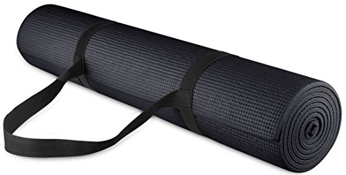 Signature Fitness All-Purpose High Density Yoga Mat, Black
