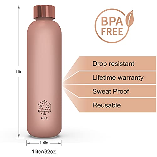 Time Marker Water Bottle - 32oz Pink/Rose Gold