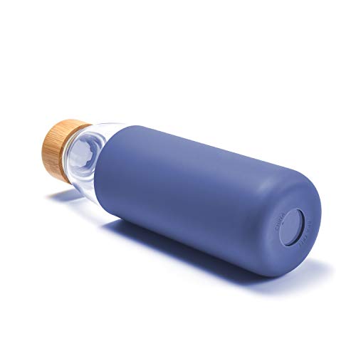 Bamboo Lid Glass Water Bottle BPA-Free