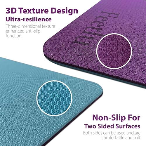 Thick Non-Slip Feetlu Yoga Mat with Strap