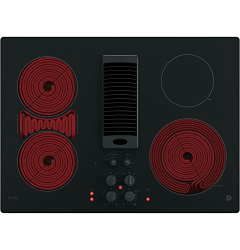 GE Profile Series Electric Cooktop, 30", Black