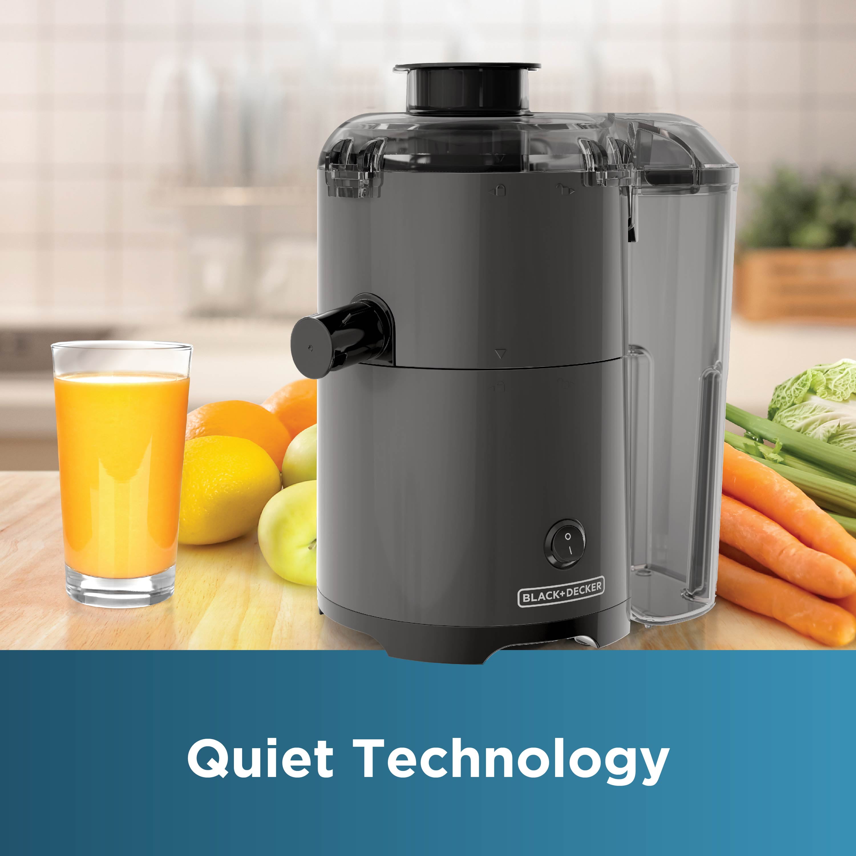 Black+Decker Quiet Fruit & Vegetable Juicer, JE2500B
