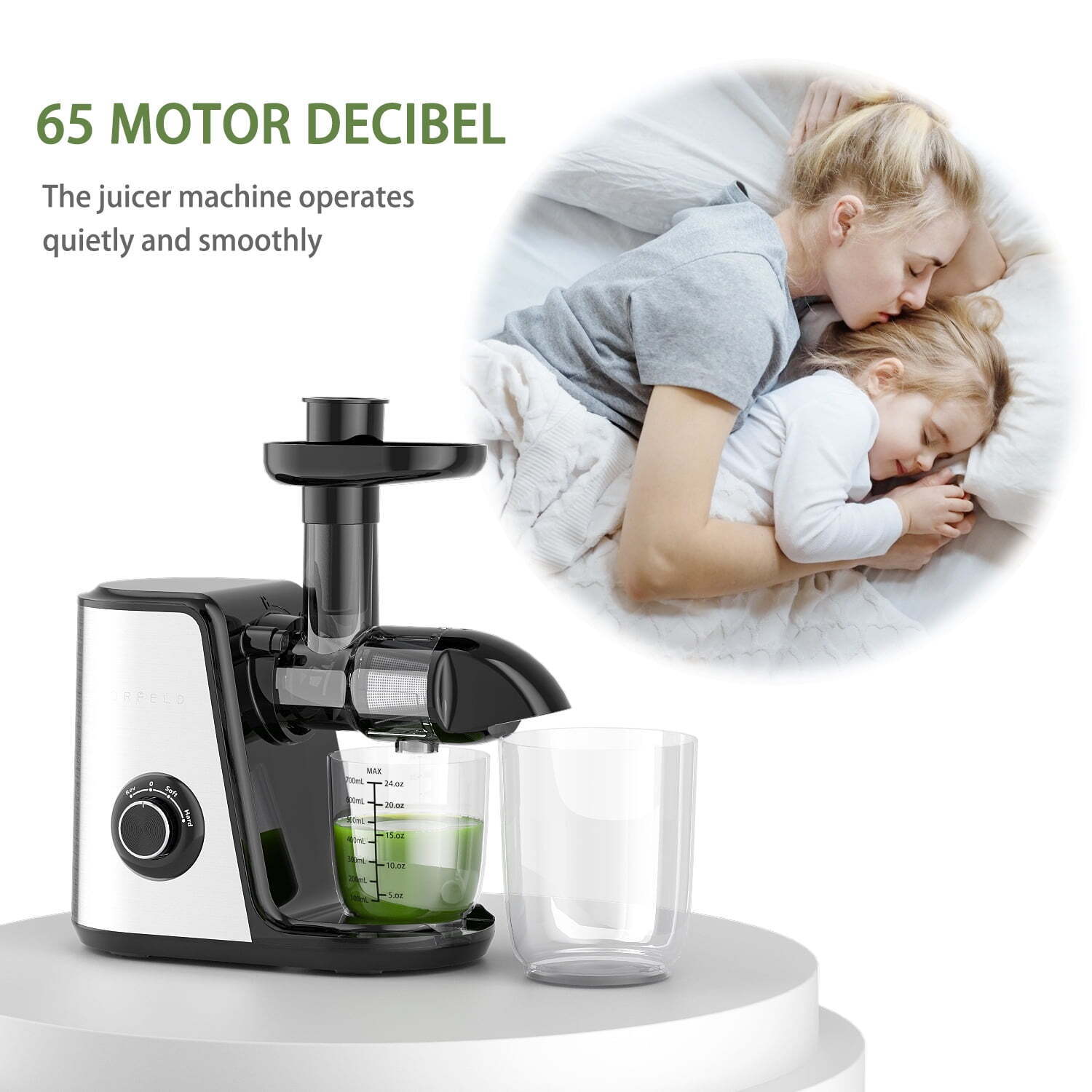 ORFELD Slow Masticating Juicer - Vegetable Fruit Extractor