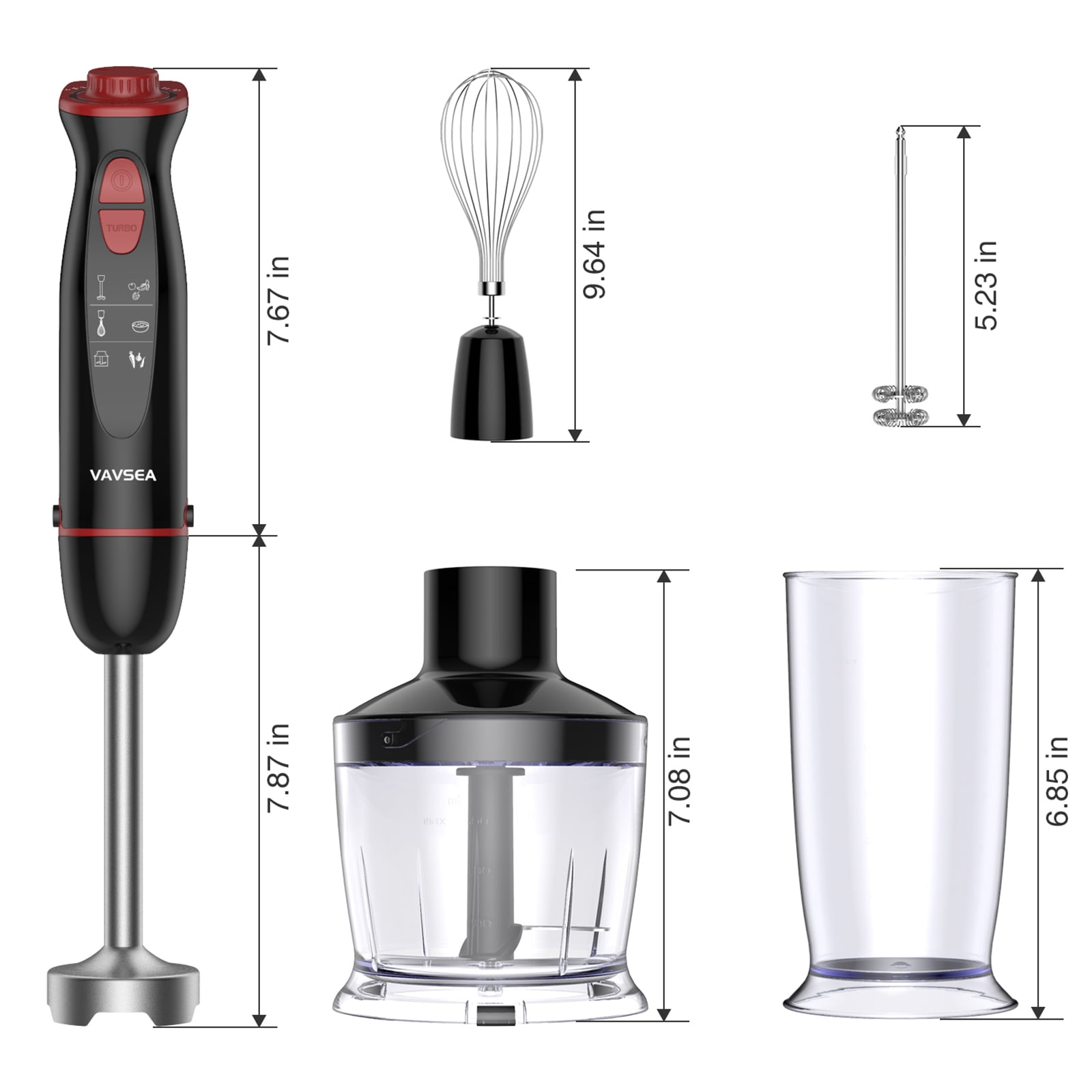 Vavsea 12-Speed Handheld Blender with Accessories