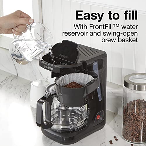 12 Cup FrontFill Drip Coffee Maker, Black/Silver