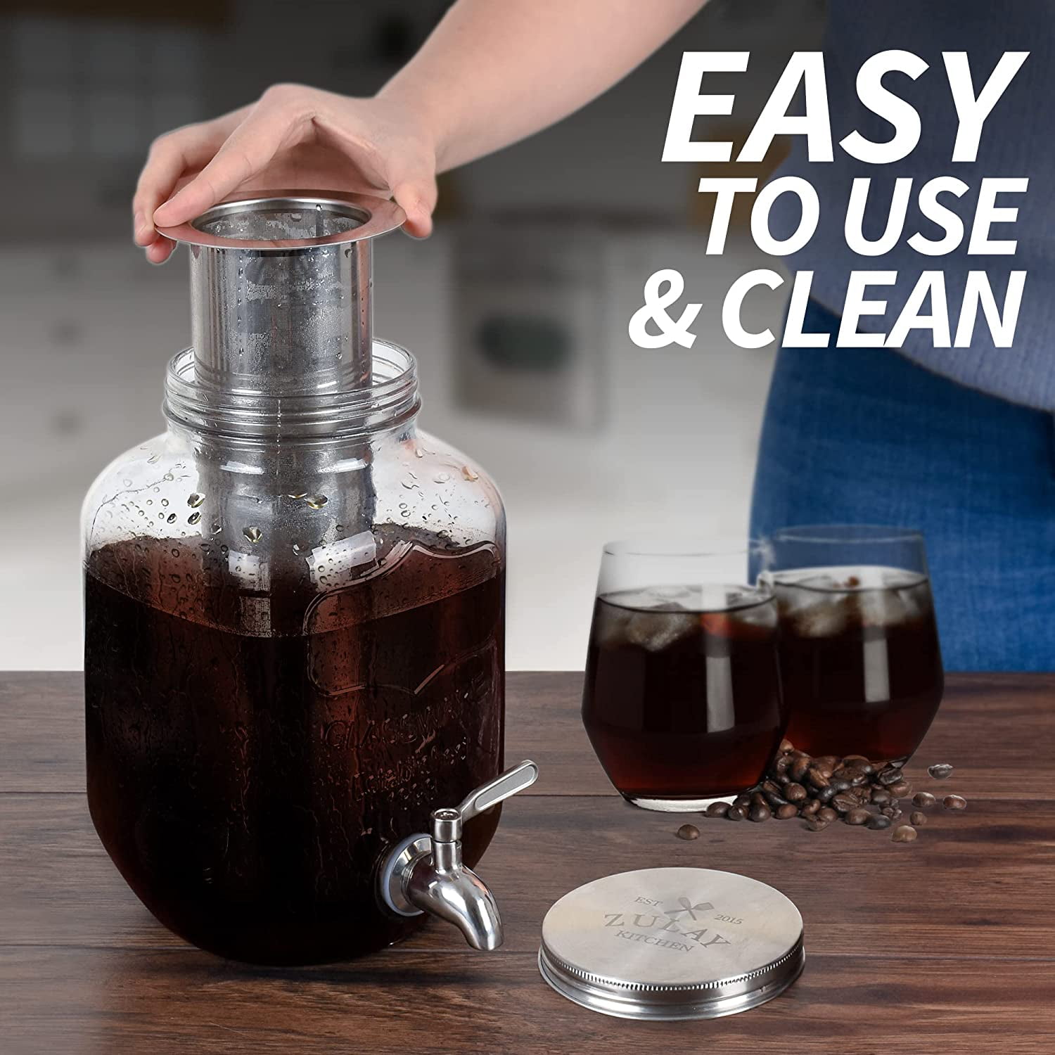 Extra-Thick Glass Cold Brew Coffee Maker