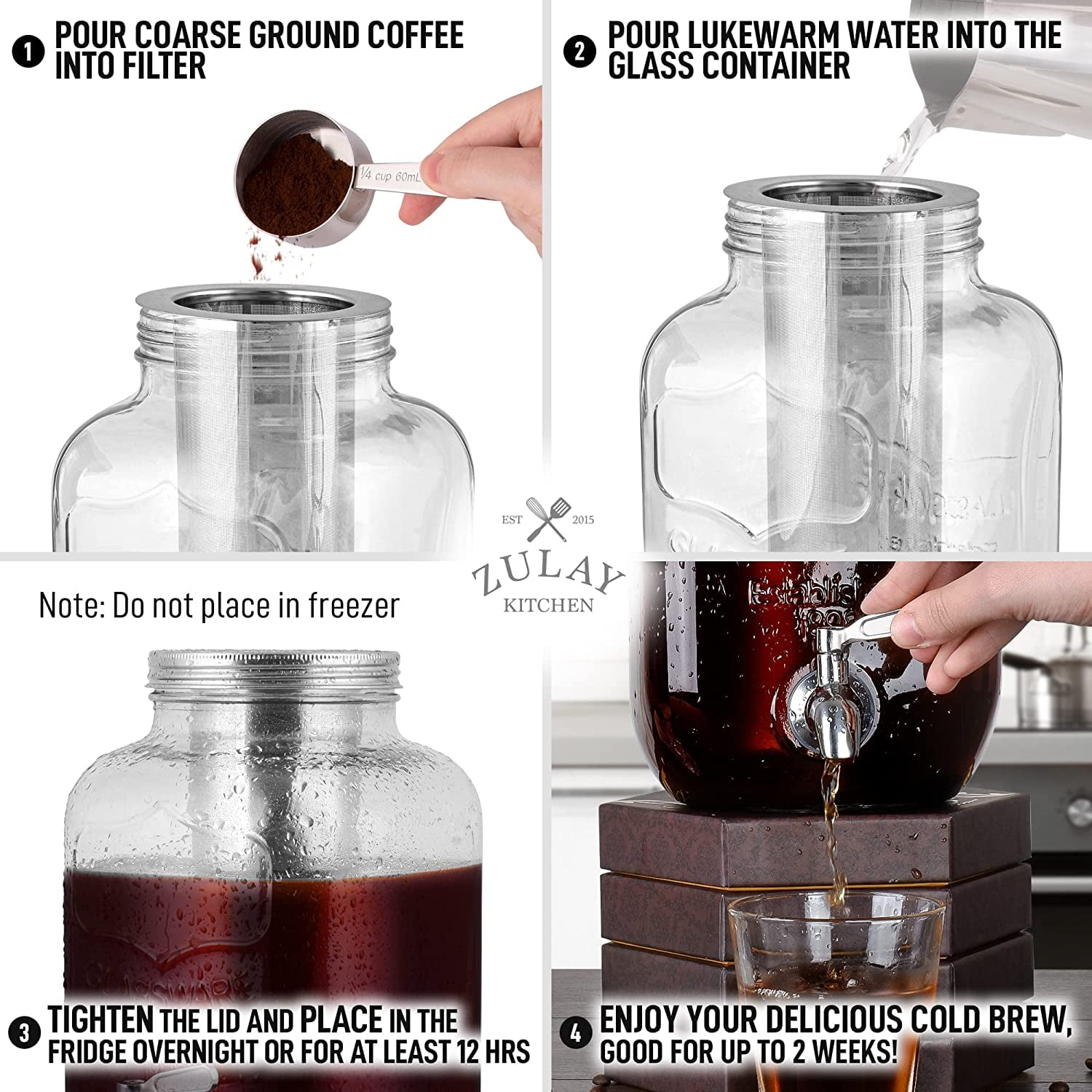 Extra-Thick Glass Cold Brew Coffee Maker