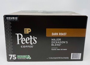 Peet's Coffee Dark Roast K-Cup Pods - Major Dickason's Blend, 75 Count