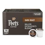 Peet's Coffee Dark Roast K-Cup Pods - Major Dickason's Blend, 75 Count